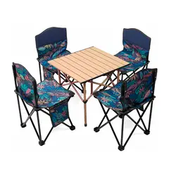 GENERICO - 4 Sillas Plegable + Mesa cuadrada