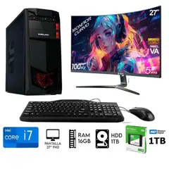INTEL - Computadora PC Core i7 RAM 16GB Disco Duro 1TB+SSD 1TB Monitor 27 FHD