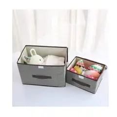 GENERICO - Pack de 2 Cajas de Almacenamiento de Tela Plegable con Tapa