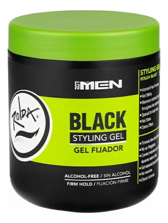 Gel Fijador Rolda Styling Black 500g - Sin Alcohol