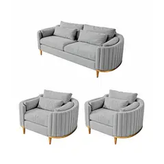 BARAKA HOME - Juego de sala 3 1 1 Luxury Serris - Gris claro