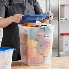 TIGERBEE - 22 Qt Contenedor Hermético de polipropileno ​​Traslúcido​​ para Alimentos​,Tapa azul,Forma Cuadrado