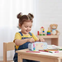 GENERICO - Cartuchera Kawaii Celeste y Beige