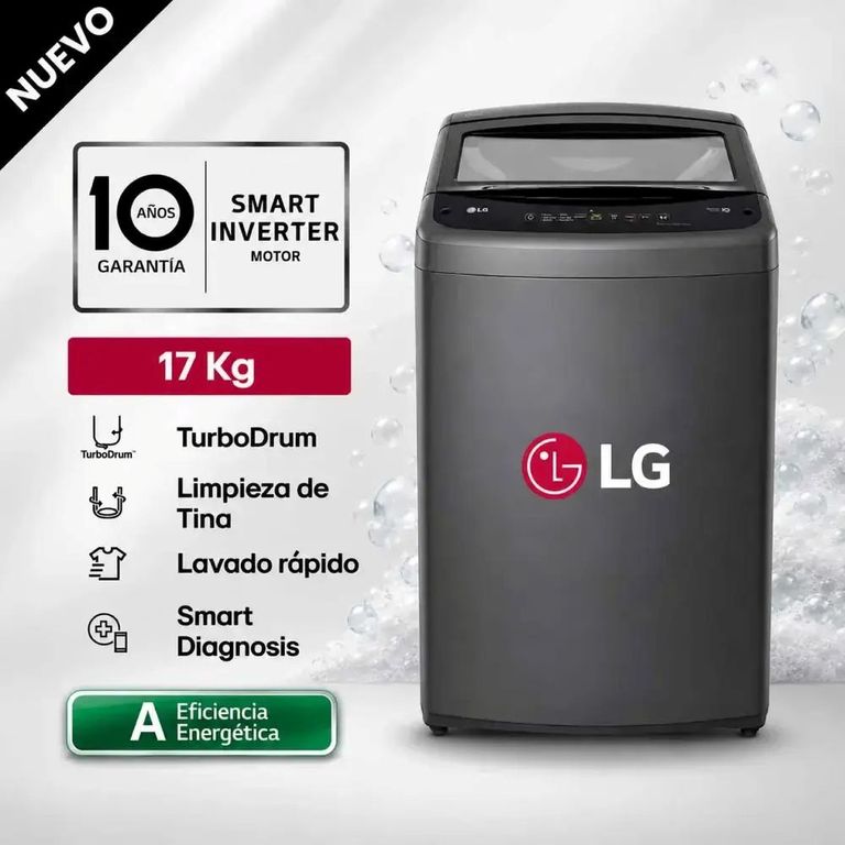 Lavadora 17Kg Turbo Drum Smart Carga Superior WT17BVTB Negra