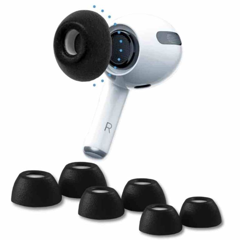 Almohadillas de espuma para AirPods Pro 1 - 2 (S M L) 3 par / Negro