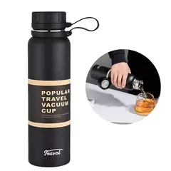 ELMEJORPRECIO - Termo Portátil Travel de 650 ml De Doble Fondo Negro