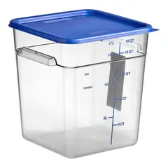 TIGERBEE - 18 Qt Contenedor Hermético de Policarbonato ​​​​Transparente​​ para Alimentos​, Tapa azul, Forma Cuadrado