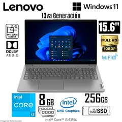 LENOVO - Laptop V15 G4 IRU Intel Core i3-1315U 8GB RAM 256GB SSD 15,6 pulg FHD - 83A100ELLM