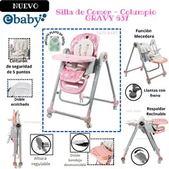 EBABY - SILLA DE COMER- COLUMPIO GRAVY - FUCSIA
