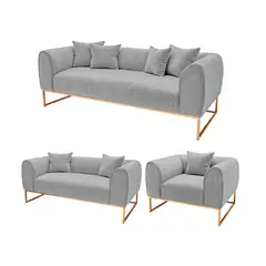 BARAKA HOME - Juego de sala 3 2 1 Luxury Nikole - Gris claro