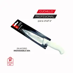 TIGERBEE - Cuchillo de chef con mango Blanco 6¨