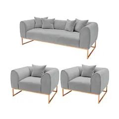 BARAKA HOME - Juego de sala 3 1 1 Luxury Nikole - Gris claro