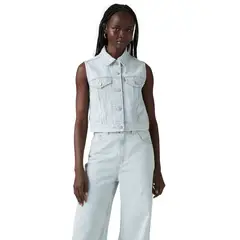 LEVIS - Casaca Mujer Vest Waistband Celeste