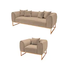 BARAKA HOME - Juego de sala 3 1 Luxury Nikole - Beige claro