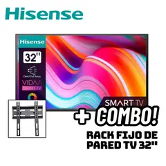 HISENSE - TELEVISOR 32 SMART TV VIDAA HD LED - 32A4H + RACK FIJO