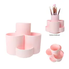 GENERICO - Organizador de escritorio giratorio 6 compartimientos ROSA