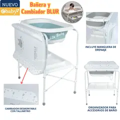 EBABY - Bañera y cambiador plegable Blur Verde
