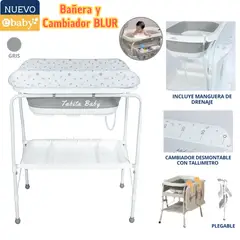 EBABY - Bañera y cambiador plegable Blur Gris