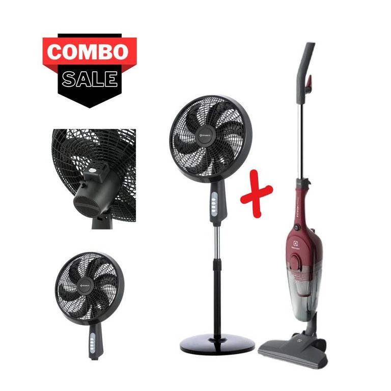 COMBO Ventilador Pedestal FSM7518MK + Aspiradora Electrolux STK13