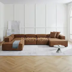 GENERICO - Seccional Izquierdo Rinconera 6 Plazas Monarch Ultracuero - Marrón