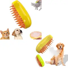 GENERICO - Cepillo a Vapor para Mascotas Recargable Amarillo