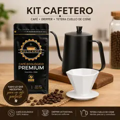 GENERICO - Kit cafetero Dripper-Tetera cuello de cisne-café