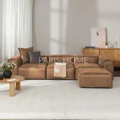 GENERICO - Seccional Rinconera 4 Plazas Monarch Ultracuero - Marrón