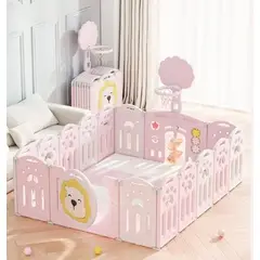 GENERICO - CORRAL CORRALITO INFANTIL PLEGABLE LEONCITO Y ALFOMBRA 150x180 CMS