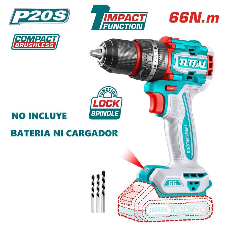 Taladro Atornillador Brushless Solo Cabezal 66nm- TIDLI206681