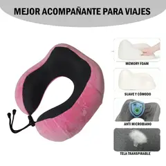 GENERICO - Almohada cojin de viaje para cuello - Rosado