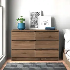 GENERICO - Cómoda Francine 6 Cajones Bellota 100 cm Huk