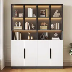 GENERICO - Vitrina Ara Moderna Iluminada - Gris y Blanco