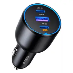 UGREEN - Cargador para Auto 130W 2x USB-C 1x USB-A EC705 35025