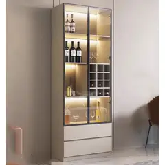 GENERICO - Vitrina Lorena Moderna Iluminada - Capri Y Negro