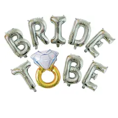 GENERICO - Globos bride to be anillo despedida de soltera plateados