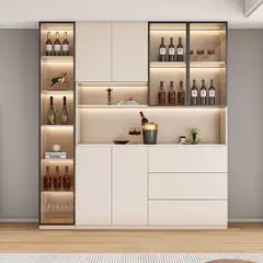 GENERICO - Vitrina Fio Moderna Iluminada - Capri y Negro