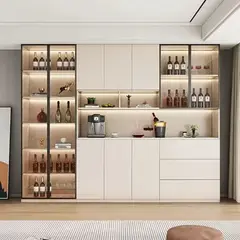 GENERICO - Vitrina Carol Moderna Iluminada - Capri y Negro