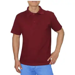 GENERICO - POLO CAMISERO MANGA CORTA COLOR GUINDA