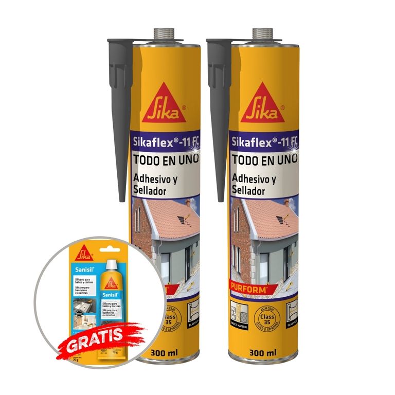 Pack 2 Sellador de juntas Sikaflex-11 FC Purform Gris x 300ml
