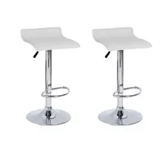 DECORPLAS - Set x 2 Banco de Bar Giratorio Blanco Valencia