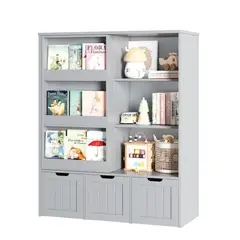 GENERICO - Estante Organizador Librero Infantil Cassiel Gris Petrox Home