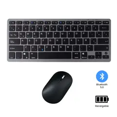 KREED - Teclado y Mouse Inalámbrico Bluetooth Recargable - Negro