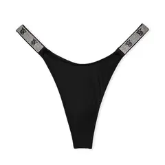 VICTORIA'S SECRET - Panty Tanga de Tira Brillante negro Victorias secret