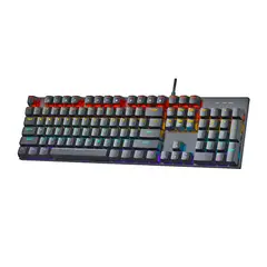 SEISA - Teclado Gamer Mecánico Retroiluminado con Luces Led RGB 104 Teclas