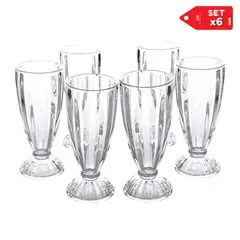 INSPIRA MARKET - Set 6 Copas de Helado de Vidrio Tallado 369 ml