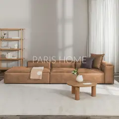 GENERICO - Seccional Derecho Divan Modular Grande Monarch Ultracuero - Marrón