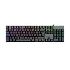 SEISA - Teclado Gamer Mecánico Retroiluminado con Luces Led RGB DN-K104