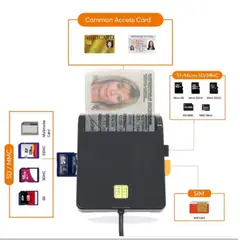 GENERICO - Lector De Dni Electrónico Smart Card Lector Microsd Sim Usb Firma Versión 2.0