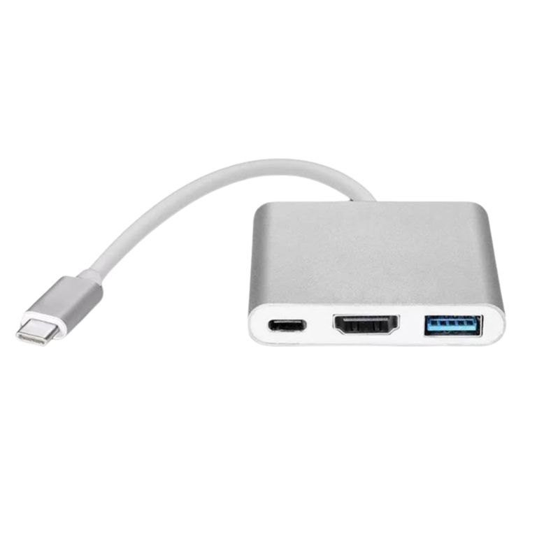 Adaptador Usb 3.1 Tipo C A Hdmi Hembra+ Usb 3.0 + Usb Tipo C
