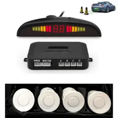 SEISA - Sensor De Retroceso Reversa Auto Parqueo 4 Puntos Blanco